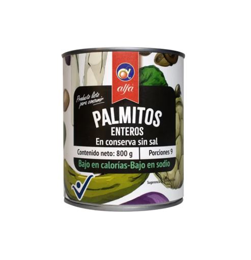 PALMITO ENTERO X  800G ALFA