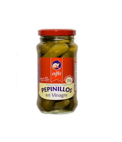 PEPINILOS EN VINAGRE X 250G ALFA