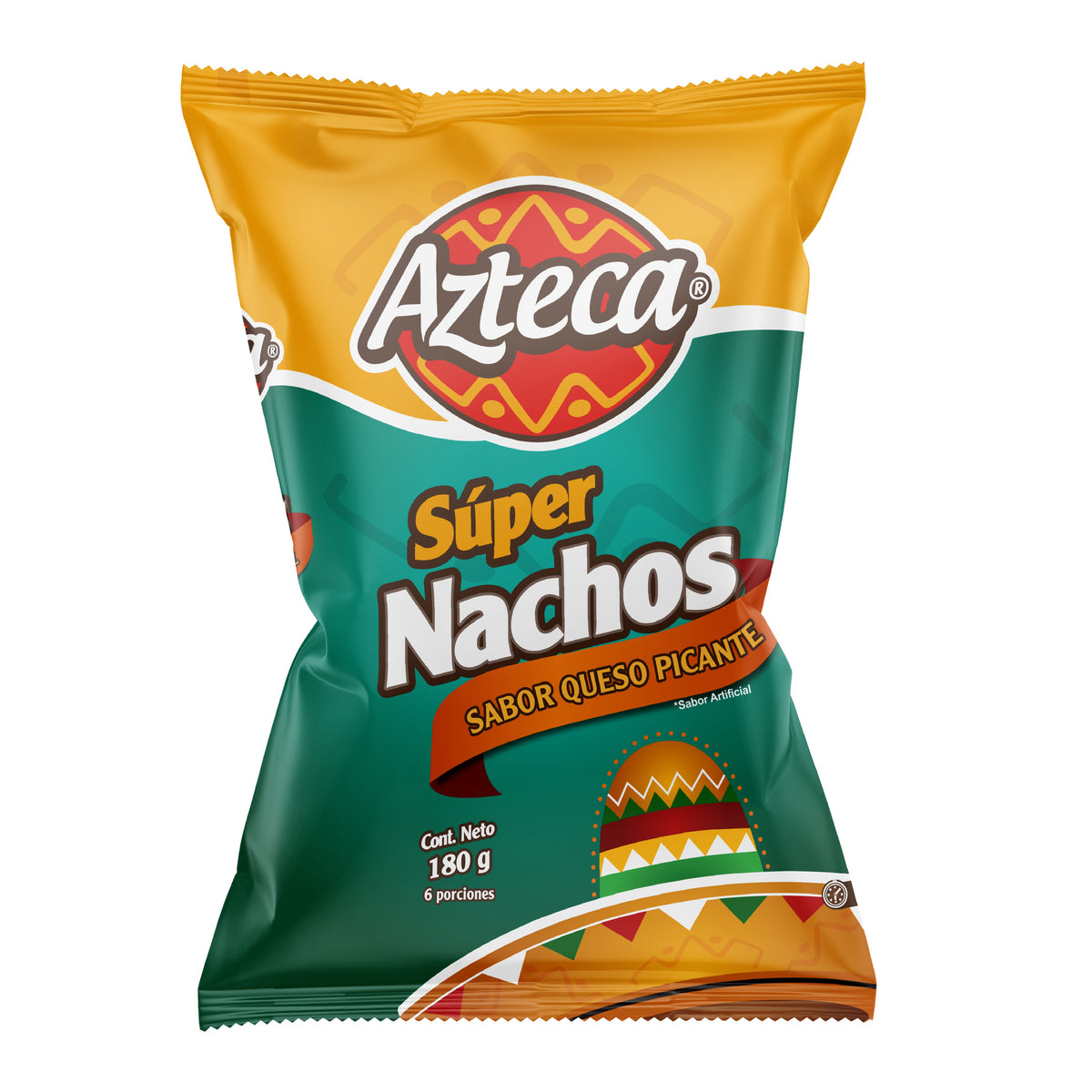 SUPER NACHOS SABOR QUESO PICANTE X 180G AZTECA