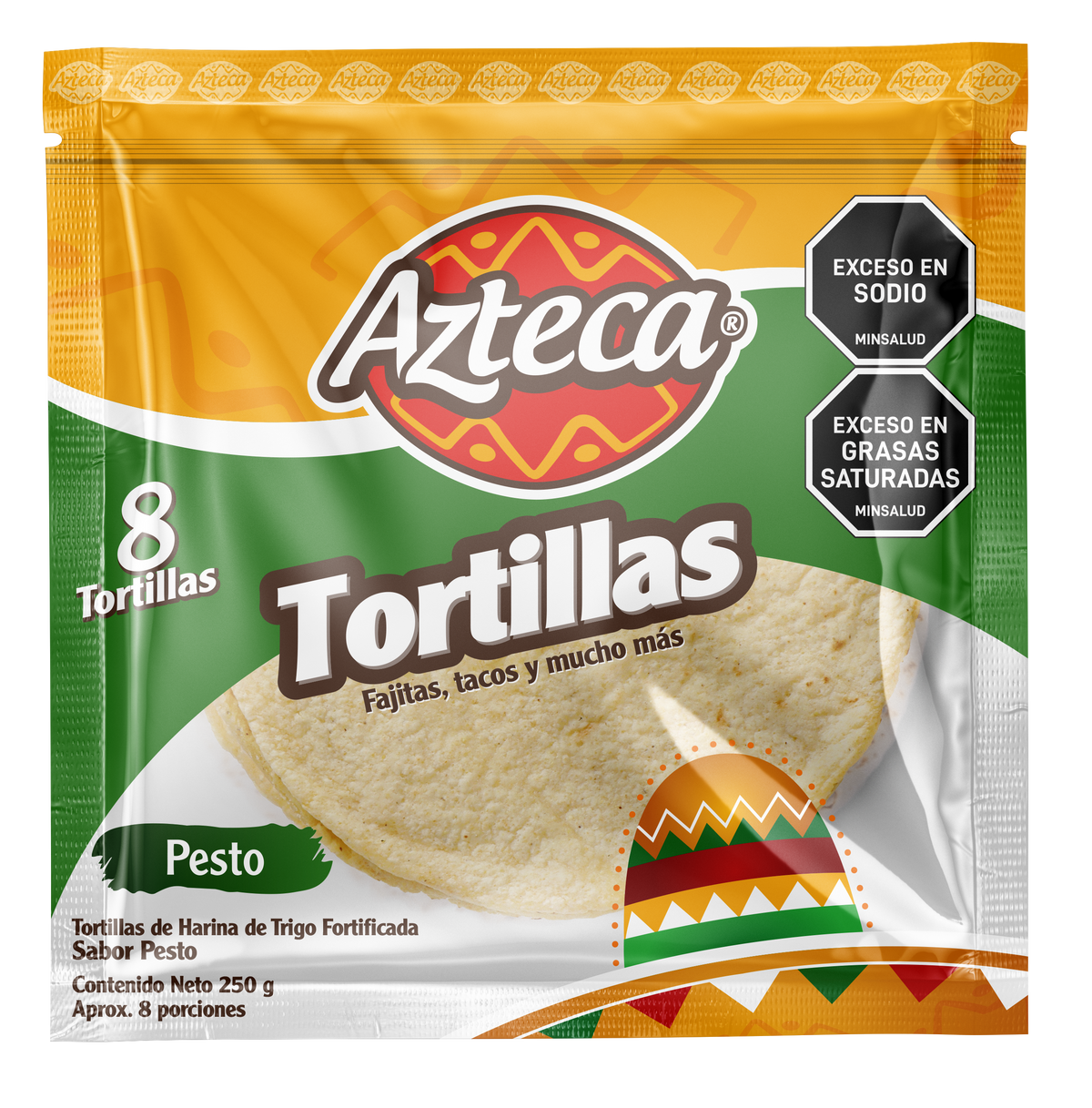 TORTILLA PESTO X 8 UNIDADES (250G) AZTECA