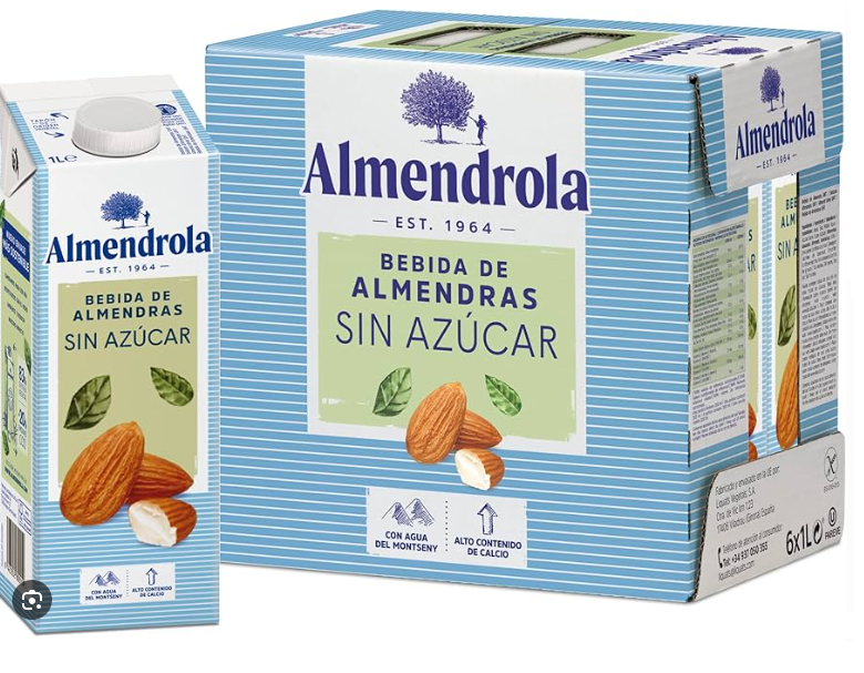 LECHE DE ALMENDRAS SIN AZUCAR X 1L ALMENDROLA
